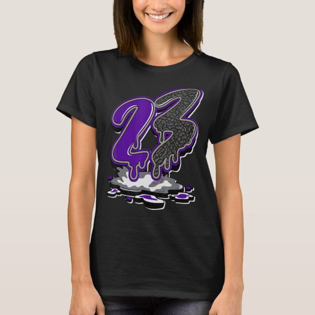 23 Drip Dark Iris 3s Matching T-Shirt (Front)