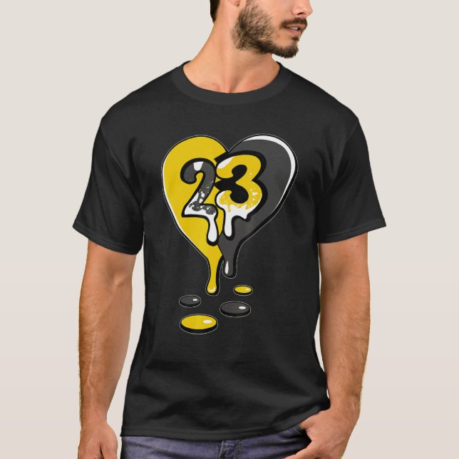 23 Drip Heart Lightning 4s Matching T-Shirt (Front)