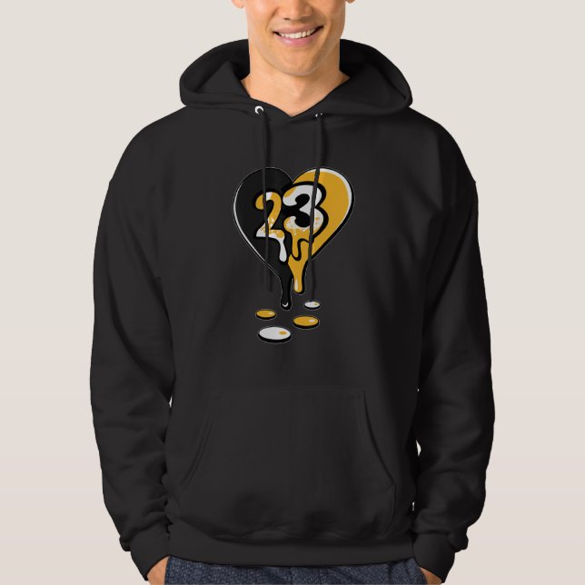 23 Drip Heart OG Yellow Toe 1s Matching Hoodie (Front)