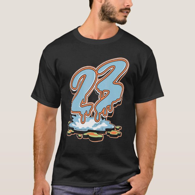 23 Drip Low Blue Stitch 1s Matching T-Shirt (Front)