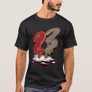 23 Drip Retro Cardinal Red 3s Matching T-Shirt