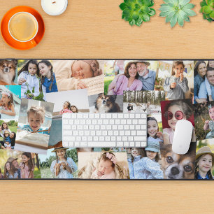 23 Haphazardly Overlapping Photos Collage Template Desk Mat
