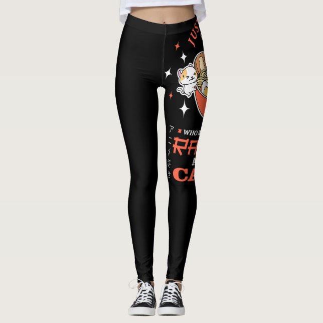 23.Just A Girl Who Really Loves Ramen And Cats Leggings (Front)