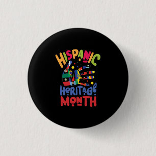 23.National Hispanic heritage Month all countries. 1 Inch Round Button