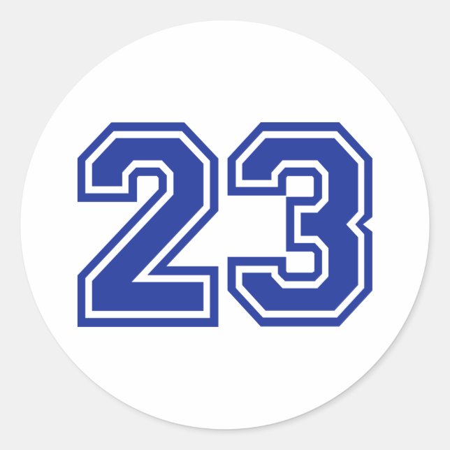 23 - number classic round sticker (Front)