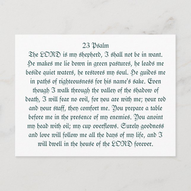 23 psalm postcard (Front)