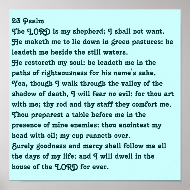 23 Psalm Poster (Front)