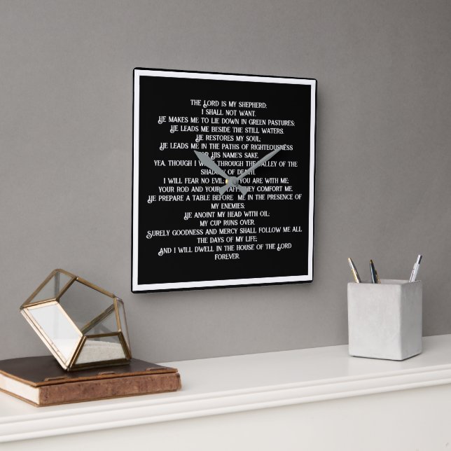 23 Psalm Square Wall Clock (Office)