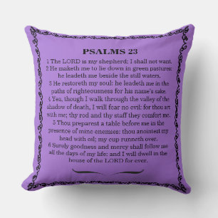 23 Psalms The Lord Is My Shepard  Throw Pillow