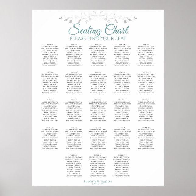 23 Tableau Tableau simple Turquoise et blanc Maria (Devant)