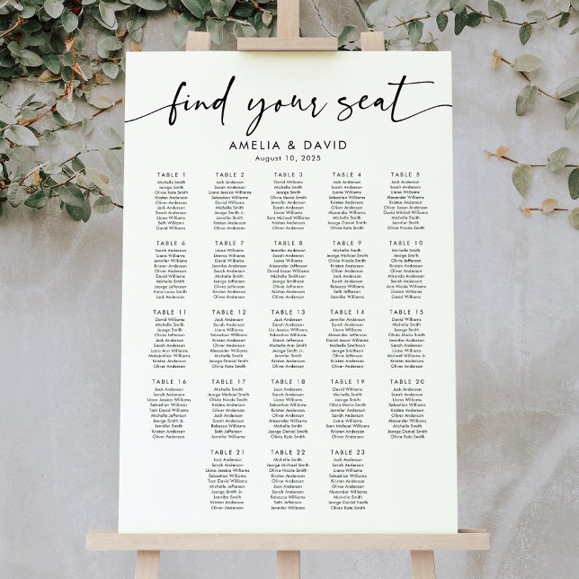 23 Tables Find Your Seat Seating Chart (Creator Uploaded)