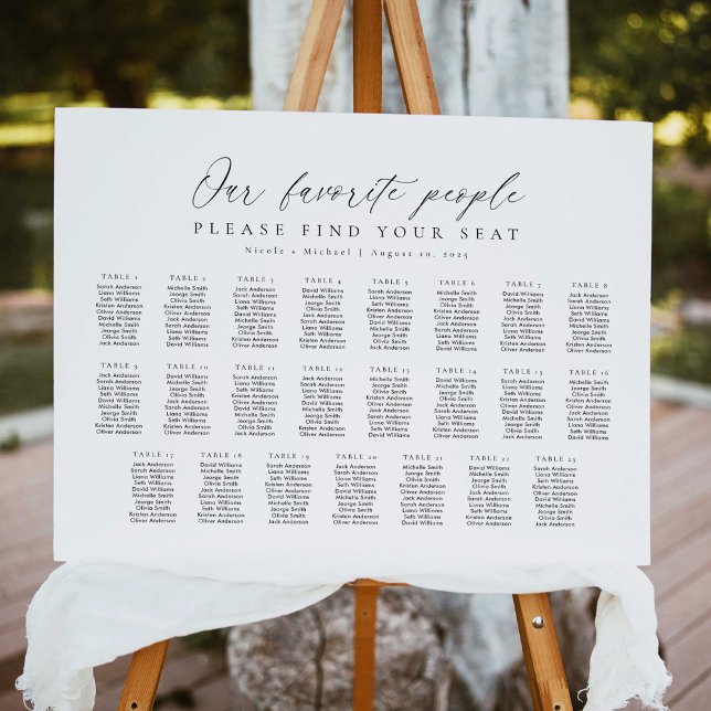 23 Tables Our Favourite People Seating Chart Plan (Creator Uploaded)