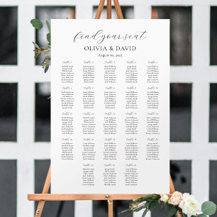 23 Tables Simple Find Your Seat Seating Chart