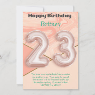 23 year old girls Happy Birthday card