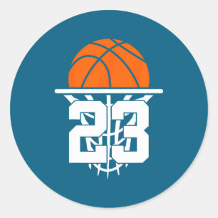 23 Years Basketball 23rd Birthday Classic Round Sticker