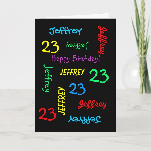 23e Anniversaire Carte personnalisée N'importe que (Devant)