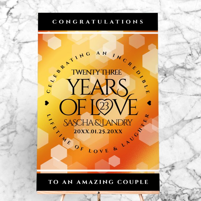 23e anniversaire de Mariage de Topaz impérial (Elegant 23rd Imperial Topaz Wedding Anniversary Acrylic Sign Cover Photo)