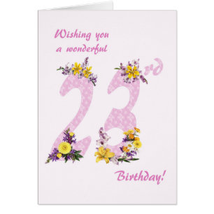 23e anniversaire Fleur numéros décorés