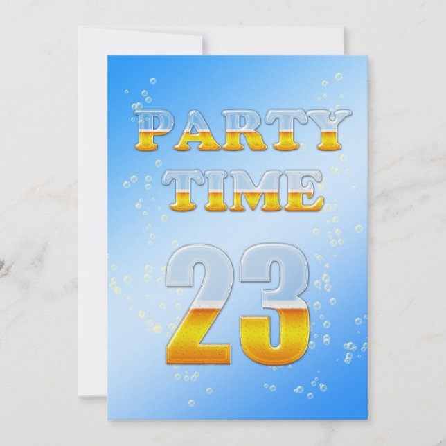 23e anniversaire invitation à la fête avec bière (Devant)