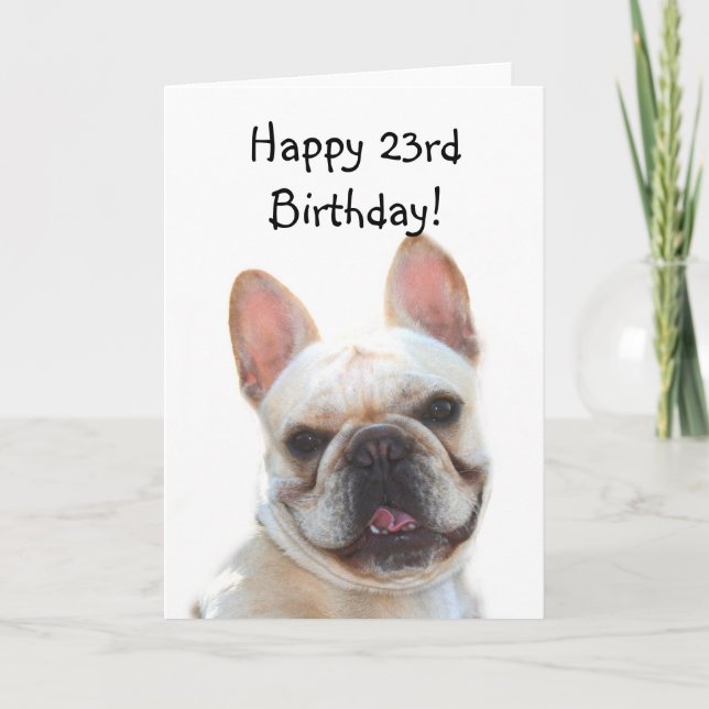 23ème carte de voeux heureuse de bouledogue (Devant)