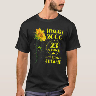 23rd Birthday 23 Year Old Sunflower Lover Born Feb T-Shirt