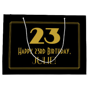 23rd Birthday — Art Deco Inspired Look "23" & Na Large Gift Bag