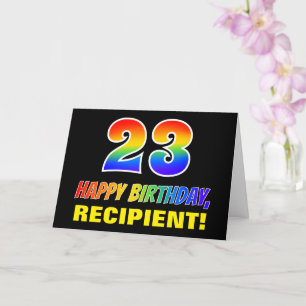 23rd Birthday: Bold, Fun, Simple, Rainbow 23 Card