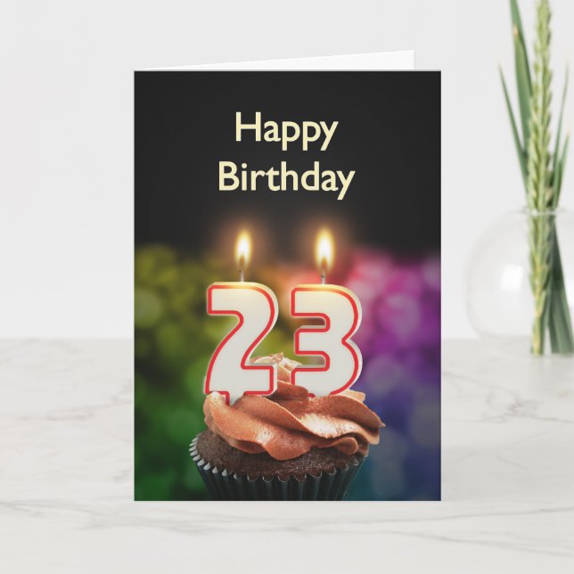 23rd Birthday card with Candles (Front)