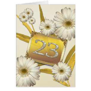23rd Birthday card with daisies.