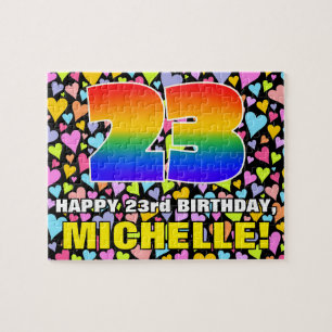 23rd Birthday — Fun, Loving Heart Shapes + “23” Jigsaw Puzzle