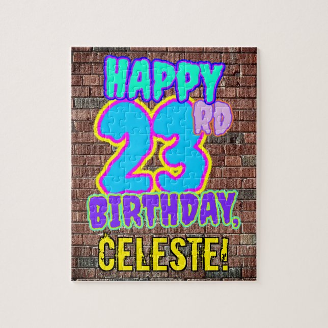 23rd Birthday ~ Fun, Urban Graffiti Inspired Look Jigsaw Puzzle (Vertical)