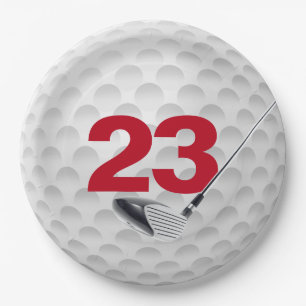23rd Birthday Golf Ball Design Paper Plate