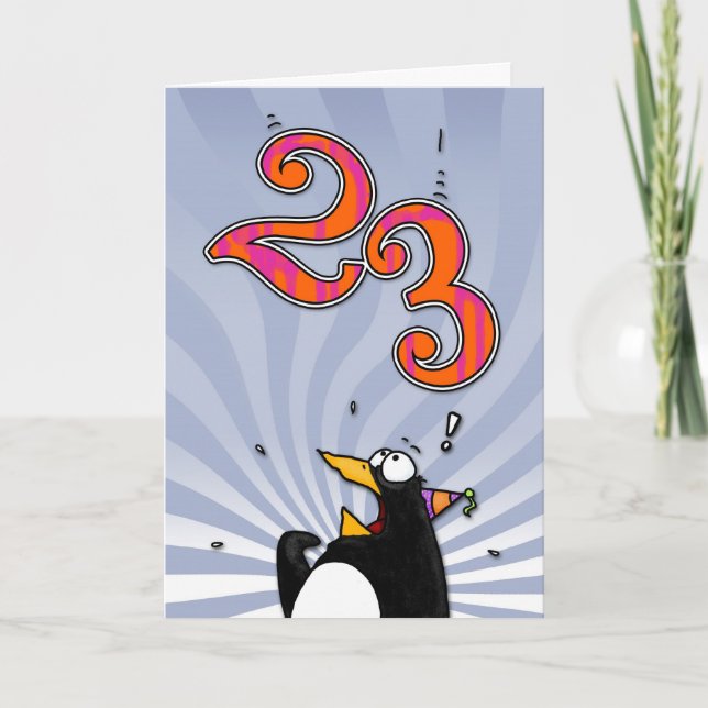 23rd Birthday - Penguin Surprise Card (Front)