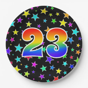 23rd Event: Bold, Fun, Colourful Rainbow 23 Paper Plate