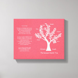 23rd Psalm Family Tree Canvas,  Crimson Canvas Print