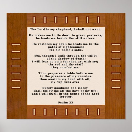 23rd Psalm Poster Print | Zazzle