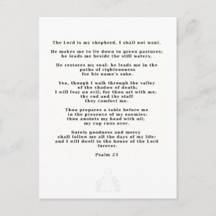 23rd Psalm White Wedding Silhouette Card