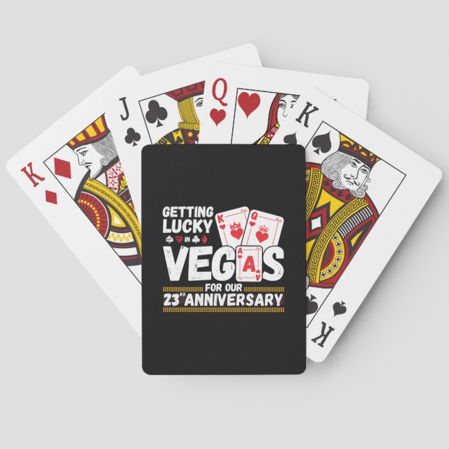 23rd Wedding Anniversary - Couples Las Vegas Trip Playing Cards (Back)