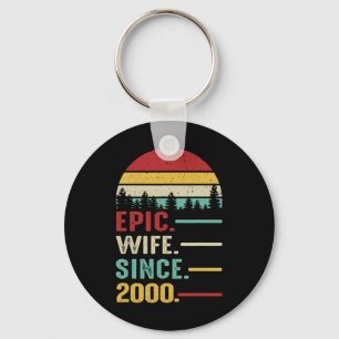 23rd Wedding Anniversary for Her Epic Wife Since 2 Keychain