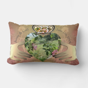 23rd Wedding Anniversary Photo Claddagh Floral Lum Lumbar Pillow