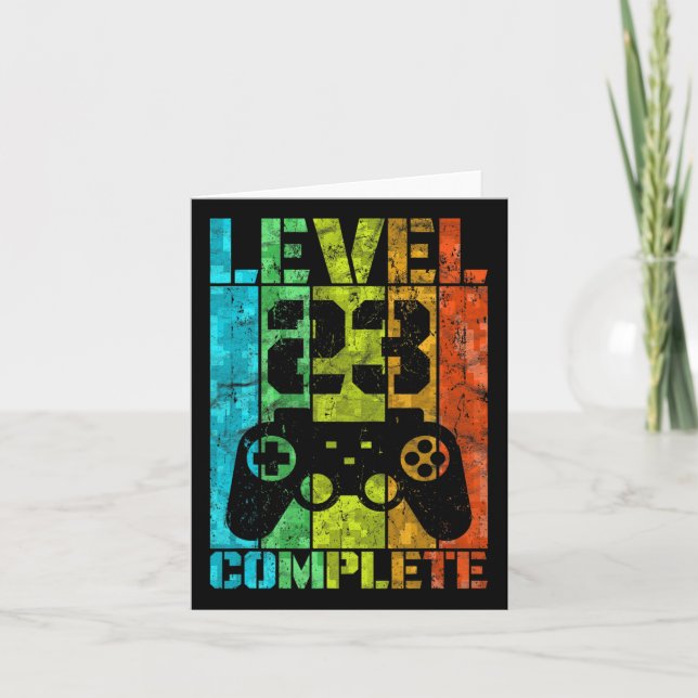 23th Birthday Male Gamer Full Level 23  Card (Front)