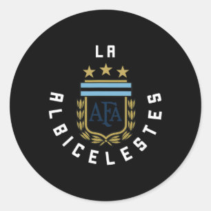 2425 Argentina Flag Soccer Jersey Kit Sport Unifor Classic Round Sticker