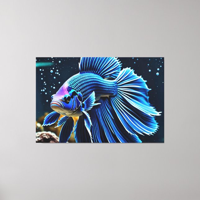24_021, Betta Fish Art, Canvas Print (Front)