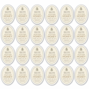 (24) 2.75" x 2"  8 oz Queenline Honey Jar Labels  