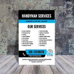 24/7 Handyman & Plumbing Services BLACK BLUE Flyer<br><div class="desc">Promote your 24-hour handyman or plumbing services with this bold, customizable flyer designed to grab attention fast. Featuring your phone number in a high-visibility layout and a clear 24/7 icon, it instantly signals emergency availability. All colours and text are fully editable, so you can match your brand and highlight key...</div>