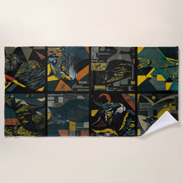 24 cats in one beach towel (Front)