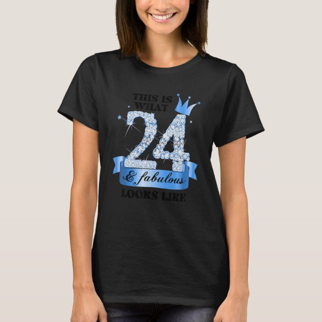 24 & Fabulous I Blue White Party Group Candid Phot T-Shirt (Front)