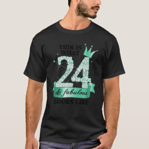 24 & Fabulous I Turquoise White Party Group Photo T-Shirt