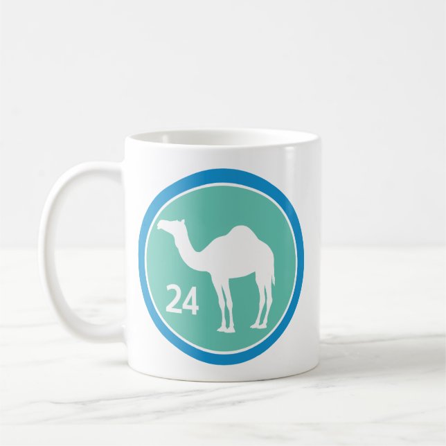 24 Hour - Camel Design (Blue/Teal) Mug (Left)