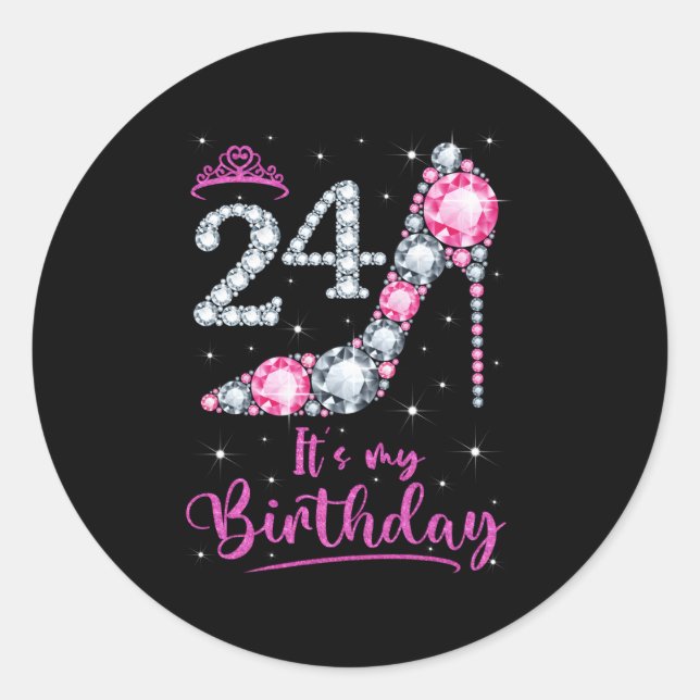 24 It'S My K High Heel 24Th Classic Round Sticker (Front)
